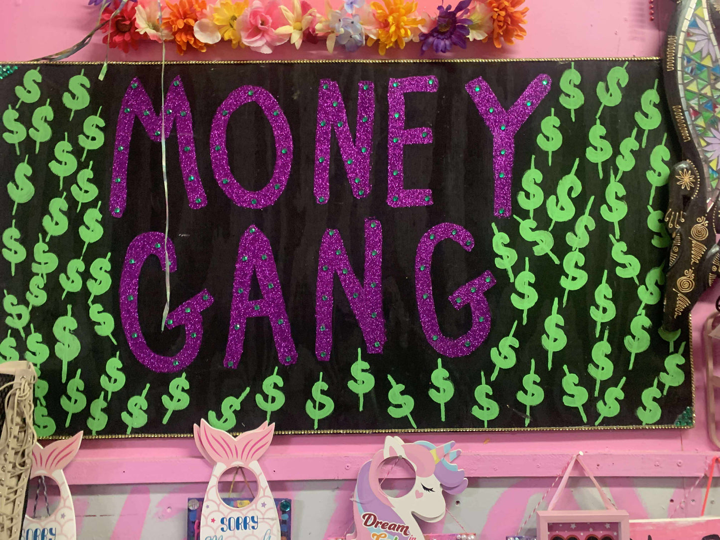 COCOMONEY ART MONEY GANG WOOD 1 OF 1 CUSTOM PIECE BY COCOMONEY