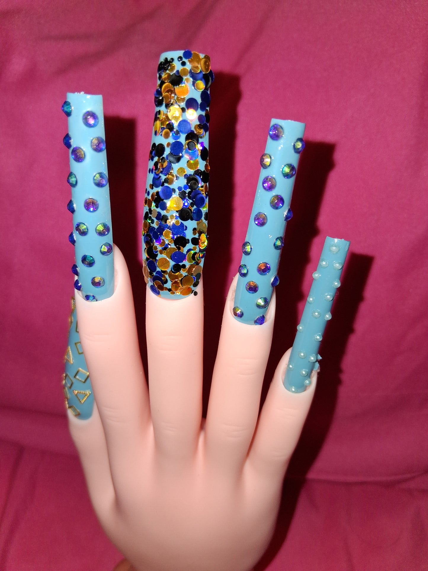 COCOMONEY NAILS CUSTOM 1 OF 1 GLUE ON PRESS ON COMES WITH FREE GIFTS #o92