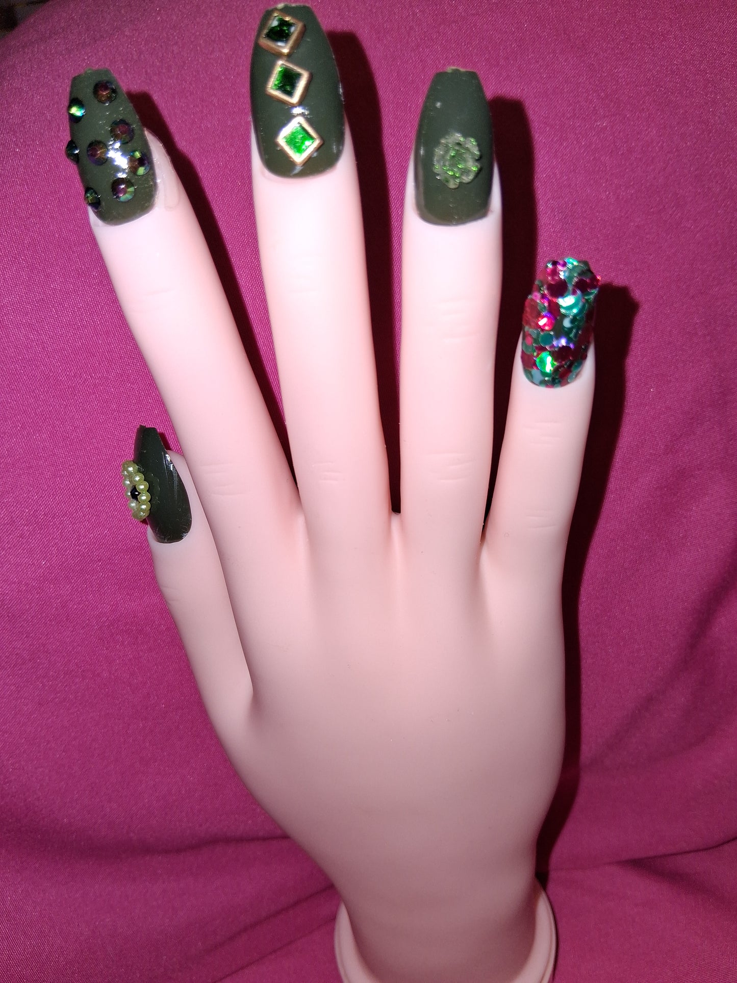 COCOMONEY NAILS CUSTOM 1 OF 1 GLUE ON PRESS ON COMES WITH FREE GIFTS #b73