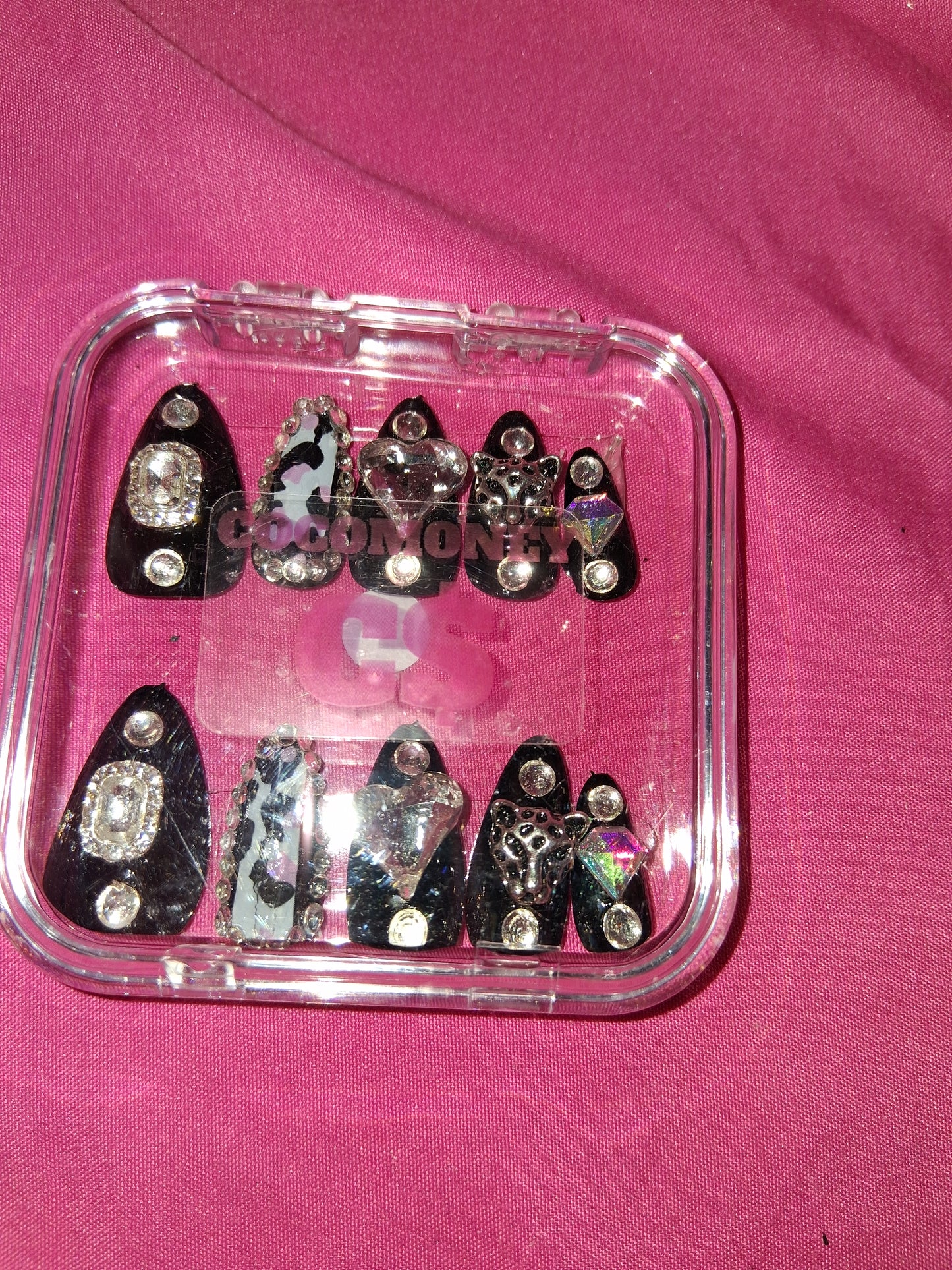 COCOMONEY NAILS CUSTOM 1 OF 1 GLUE ON PRESS ON COMES WITH FREE GIFTS #b71