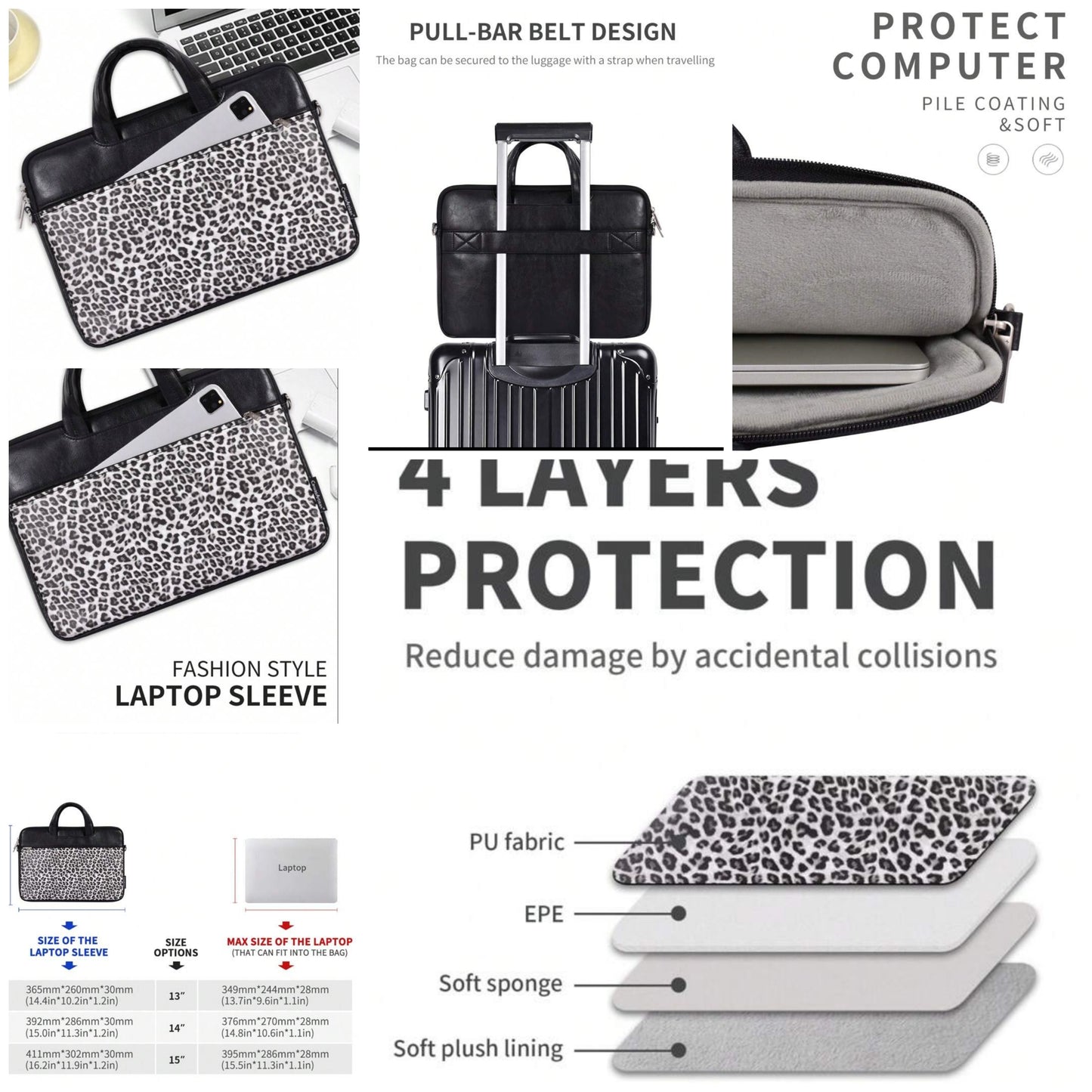 COCOMONEY Canvas Artisan Anti-Collision Laptop Briefcase Laptop Sleeve With Handle For MateBook HP,Laptop Bags Compatible With Macbook