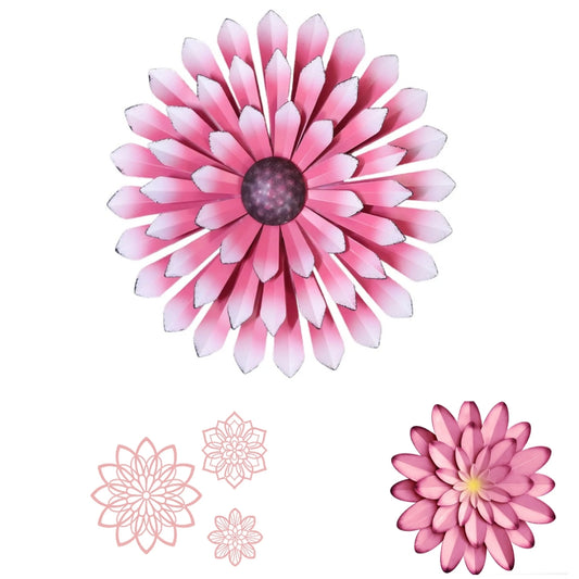 5 pieces Pink metal wall art