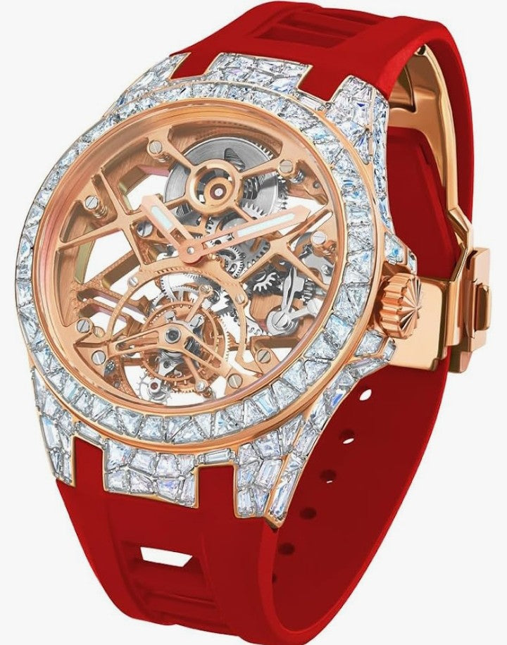 HEMUDU Crystal Luxury for Men Watches Real Tourbillon Brilliant Hollowing Dial Luminous Diamonds Case Women
