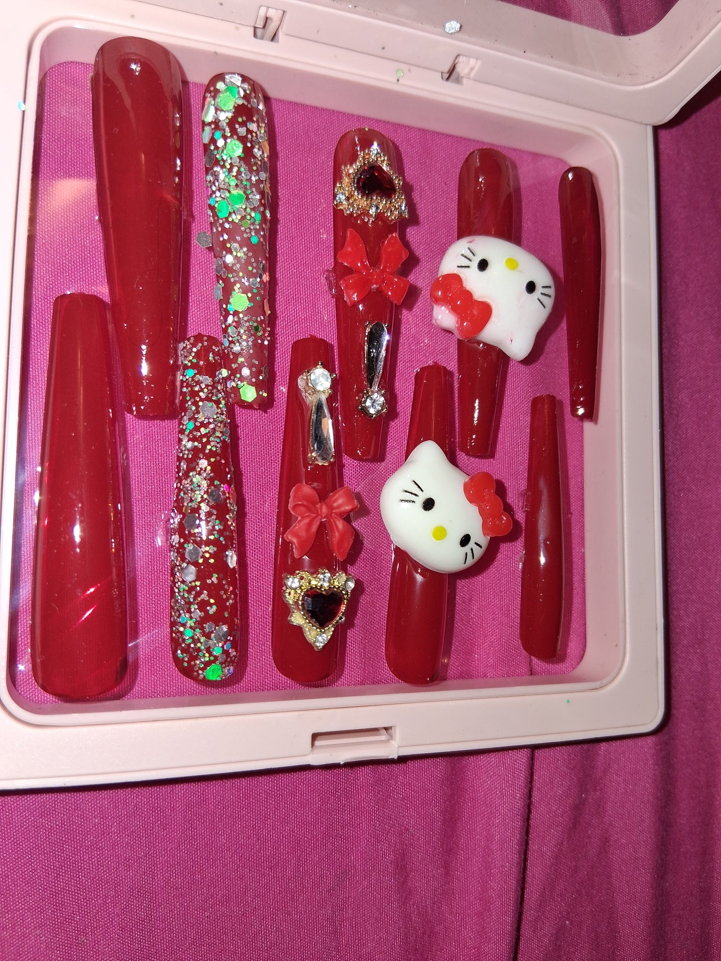COCOMONEY NAILS CUSTOM 1 OF 1 GLUE ON PRESS ON COMES WITH FREE GIFTS #o34