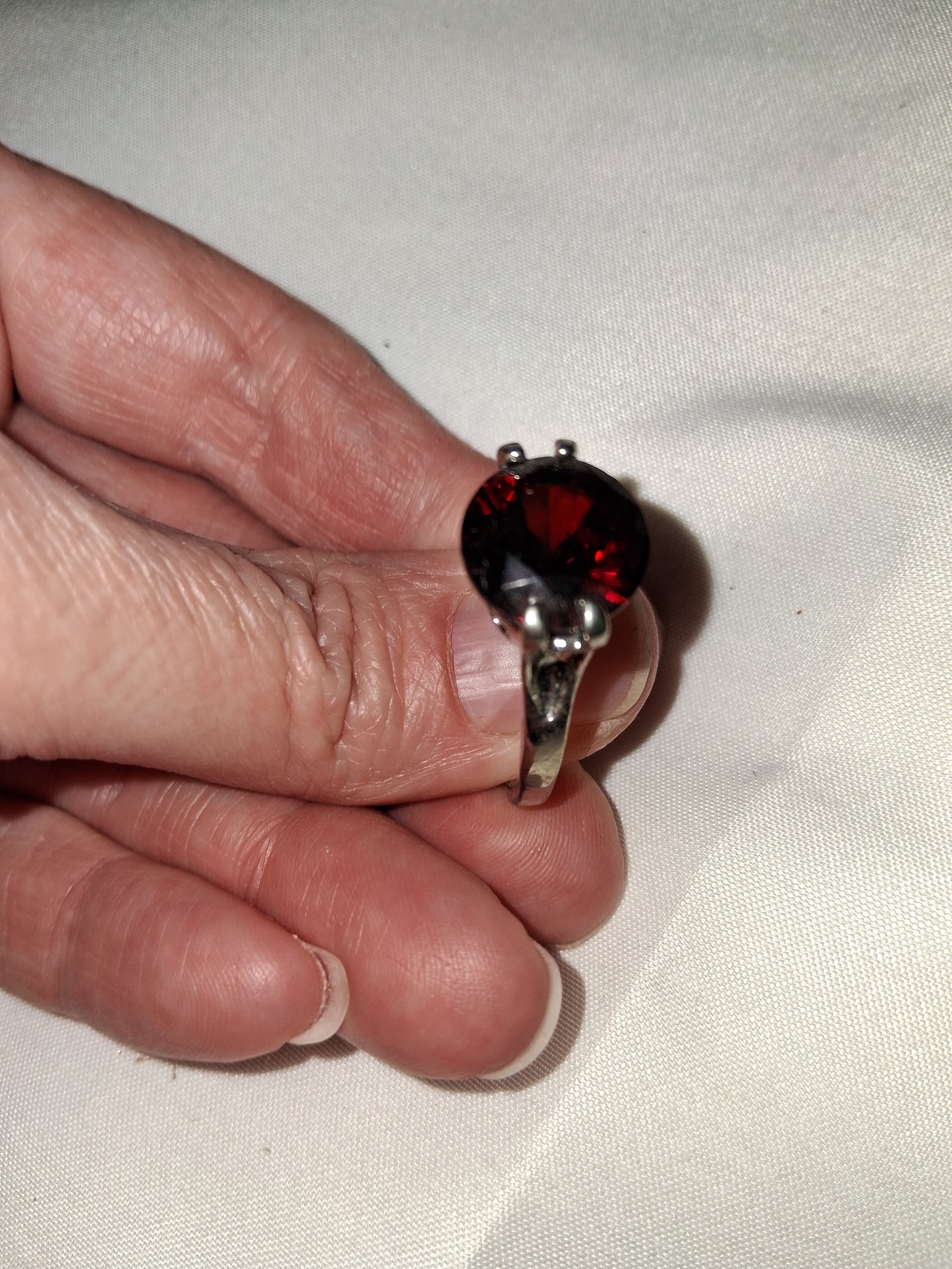 Sterling silver plated ring red COCOMONEY