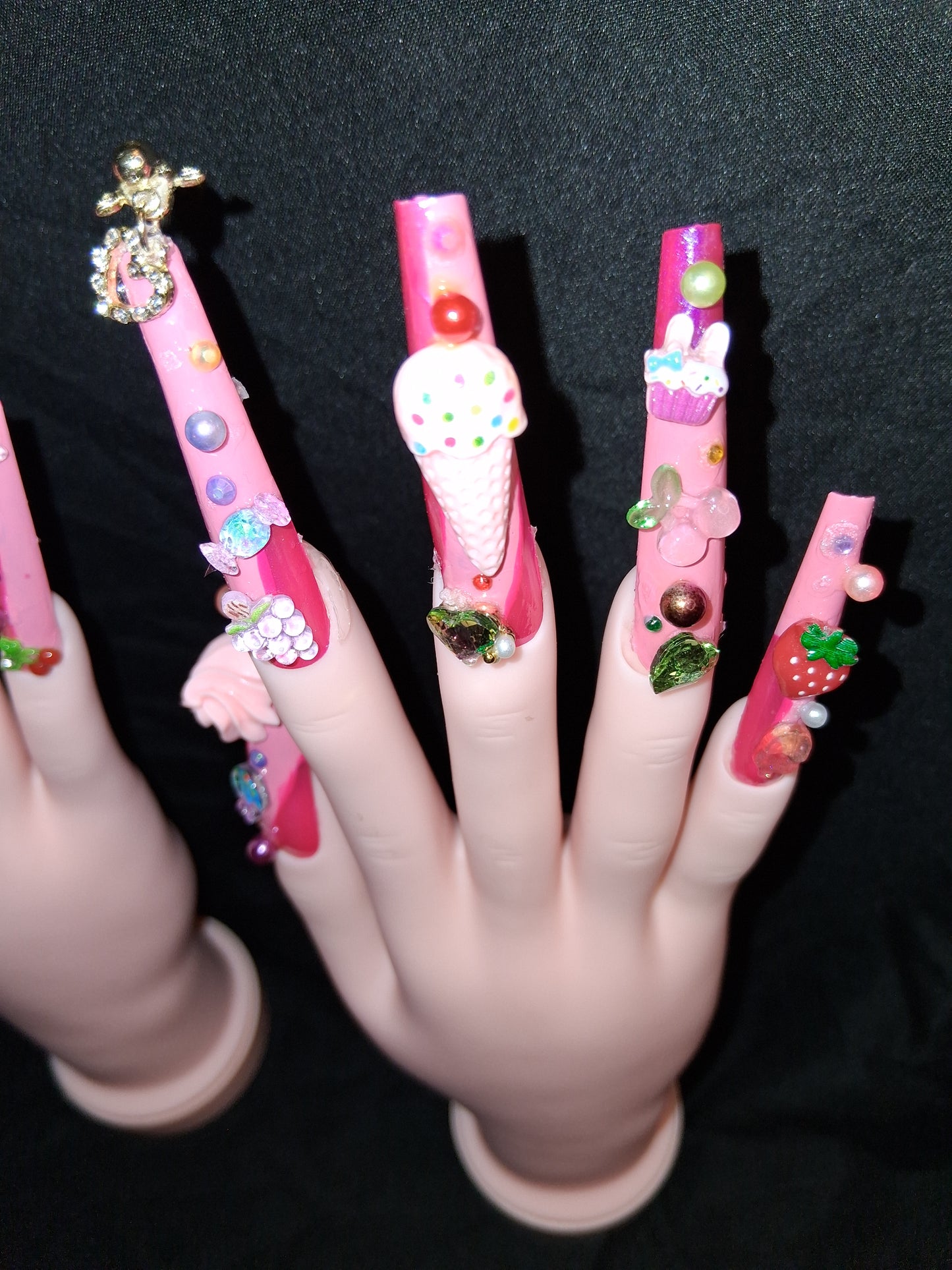 COCOMONEY NAILS CUSTOM 1 OF 1 GLUE ON PRESS ON COMES WITH FREE GIFTS #o64