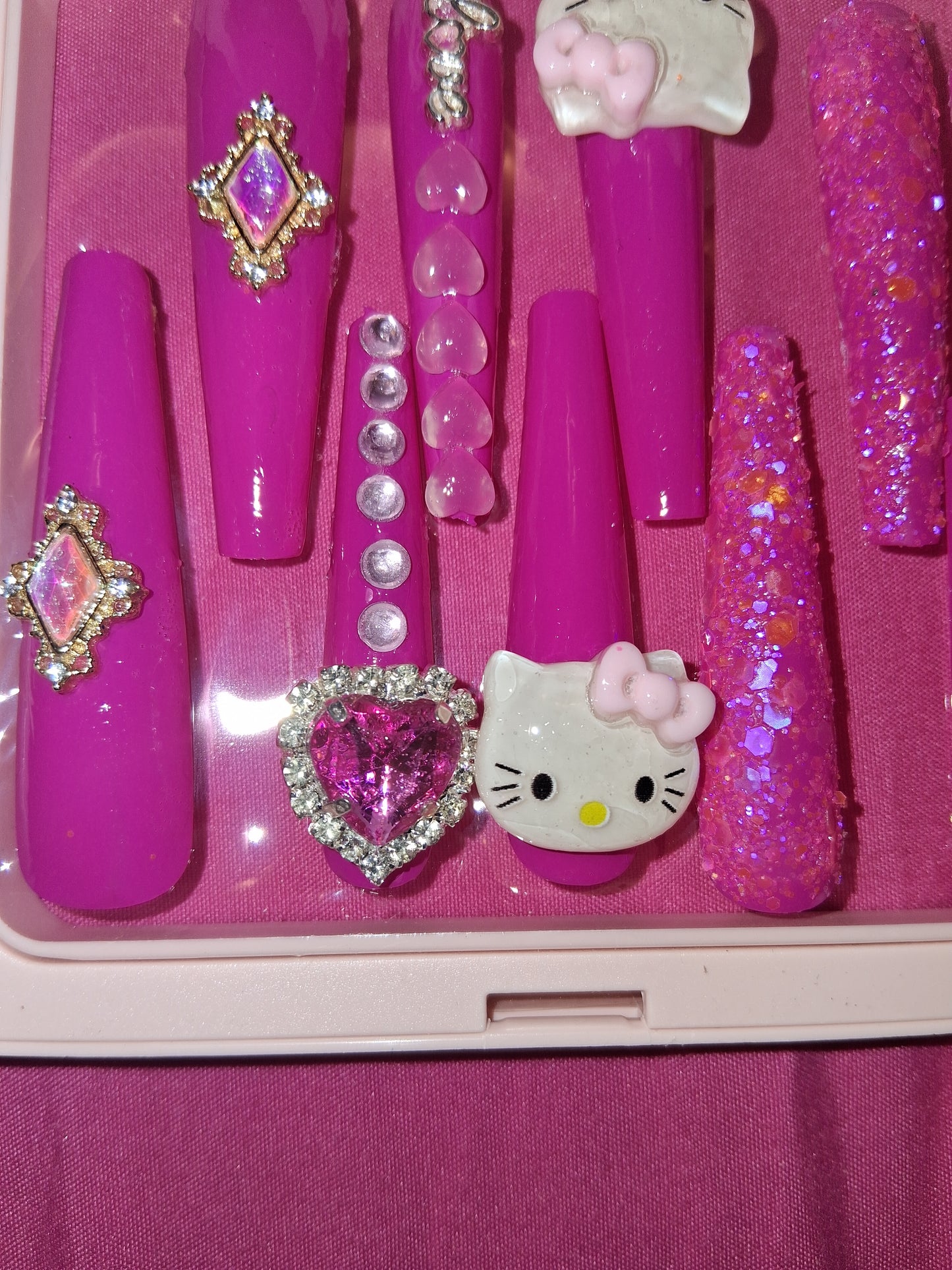 COCOMONEY NAILS CUSTOM 1 OF 1 GLUE ON PRESS ON COMES WITH FREE GIFTS #o47