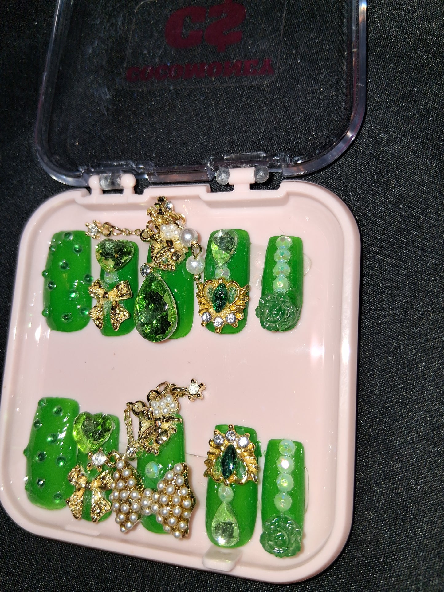 COCOMONEY NAILS CUSTOM 1 OF A KIND PIECES ACRYLIC COMES WITH FREE GIFTS