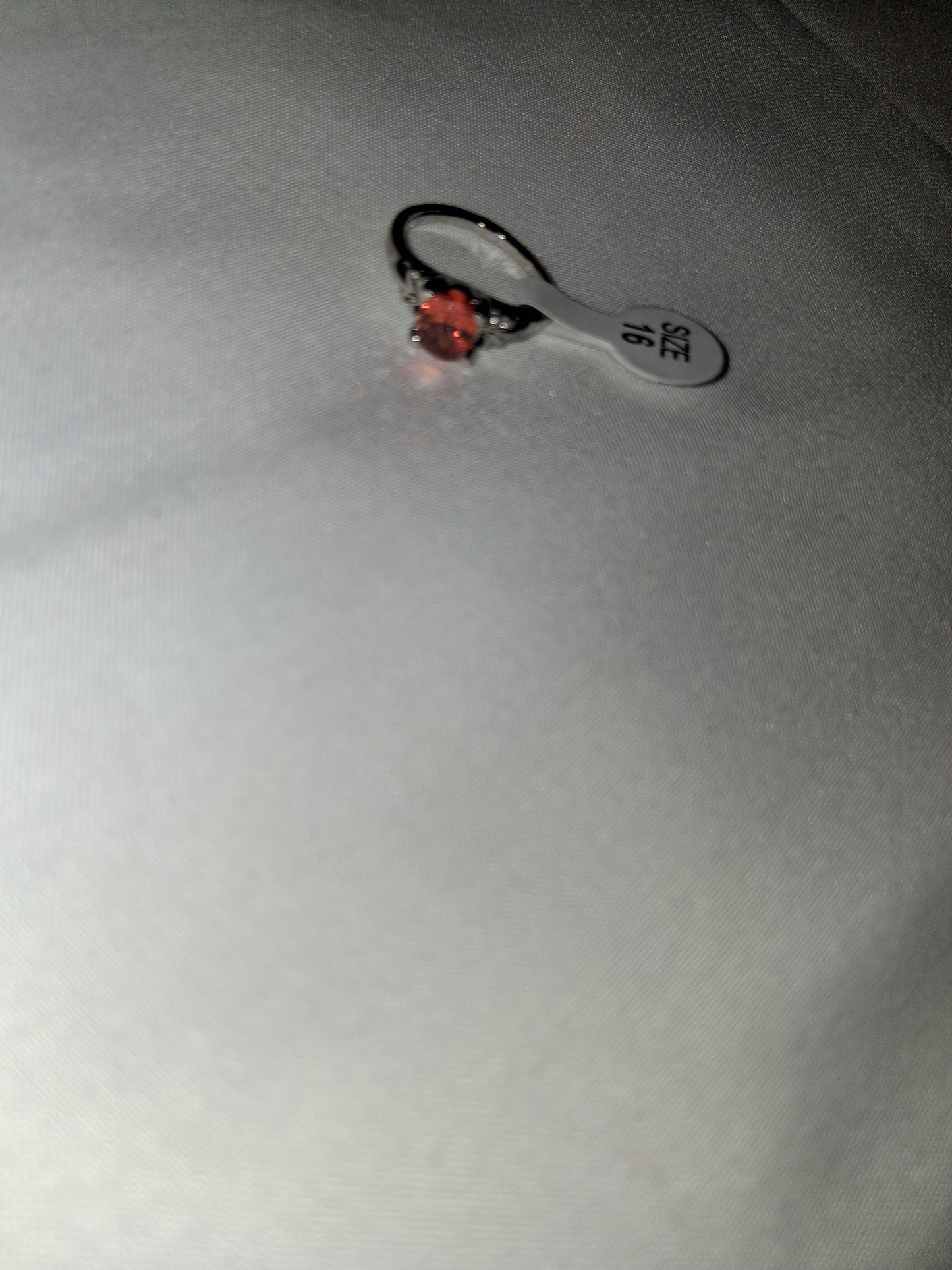 Orange silver plated ring size 6