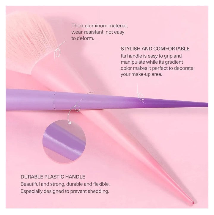 Makeup Brushes Set- A (17 Pcs) Premium Quality Synthetic and Colorful Brushes Kit with Purple Top and Blue Bottom Sponges for Blush Concealers, Blending Face Powder and Eyeshadow Makeup