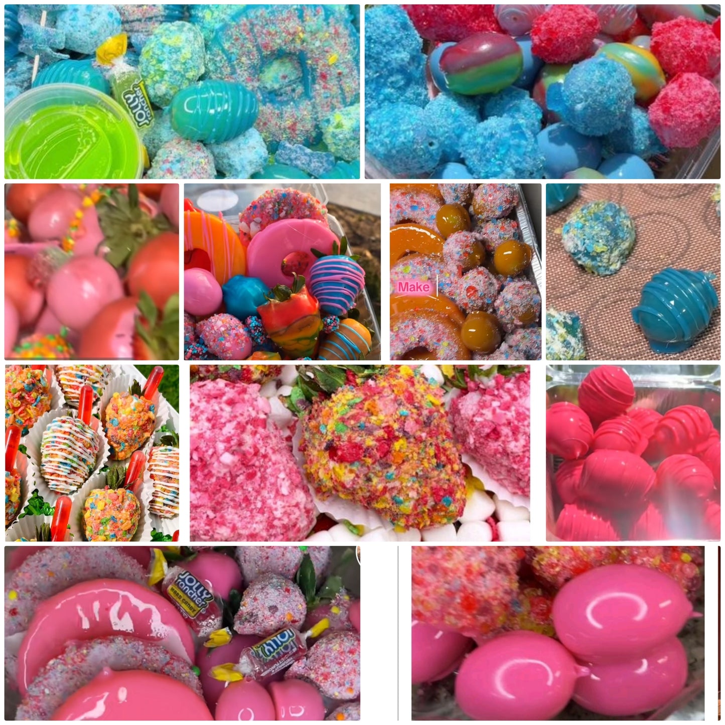 Candied fruit 12 pieces Candied, Caramel, Chocolate or Marshmallow pick your flavors with beautiful unique custom design