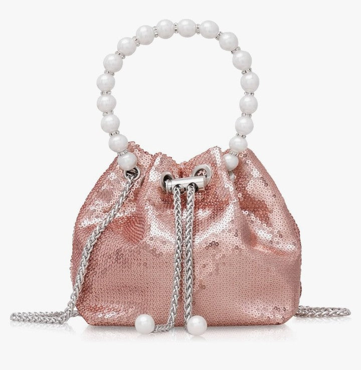 Bling Rhinestone Purse for Women, Glitter Clutch Handbag Bucket Evening Bag for Girls Wedding