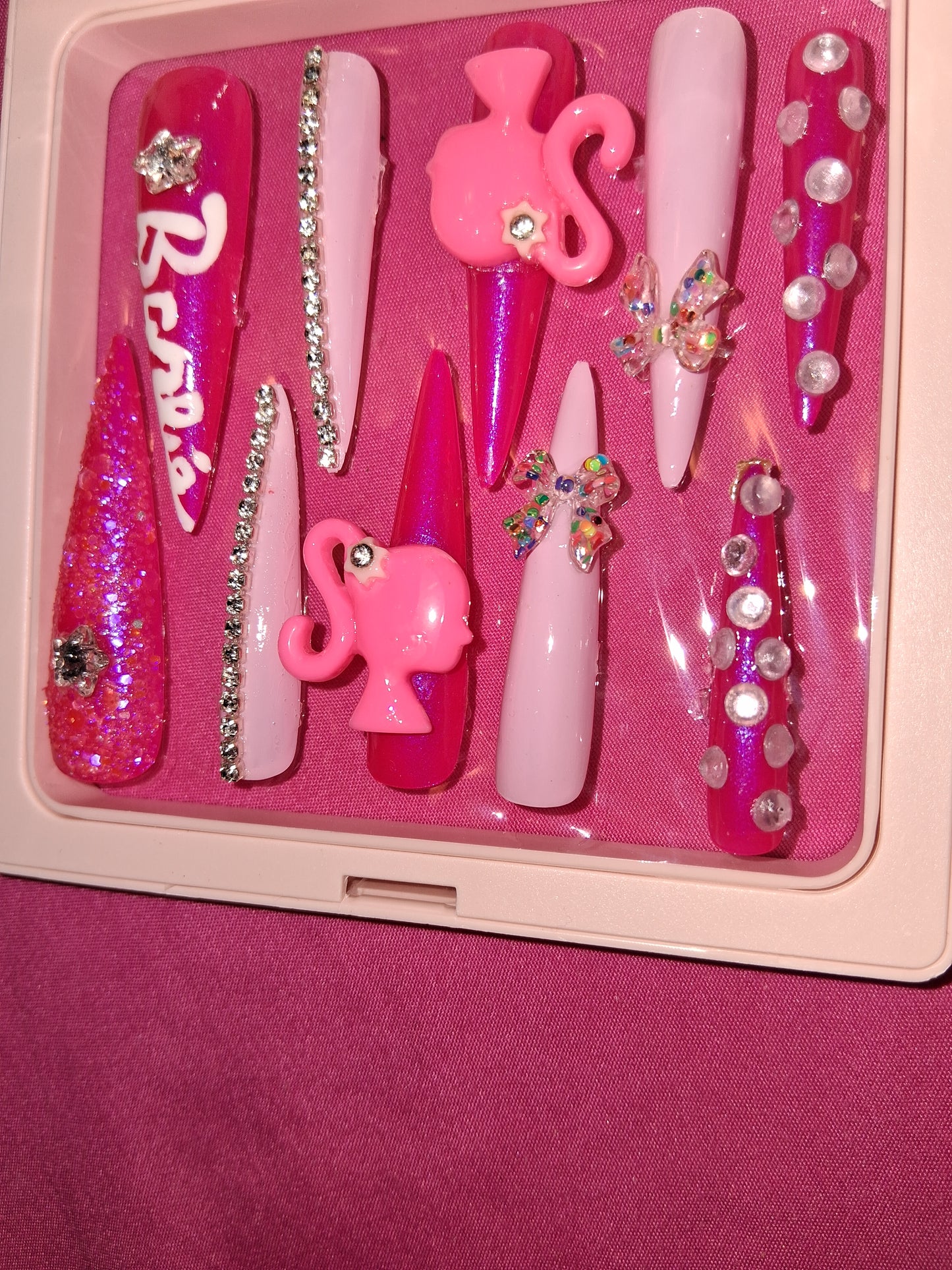 COCOMONEY NAILS CUSTOM 1 OF 1 GLUE ON PRESS ON COMES WITH FREE GIFTS #p28