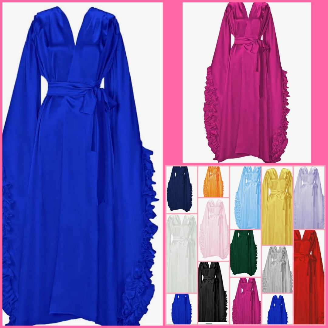 Satin Robe Long Bath Robe Sleepwear Wedding Bridesmaid Robe Photoshoot