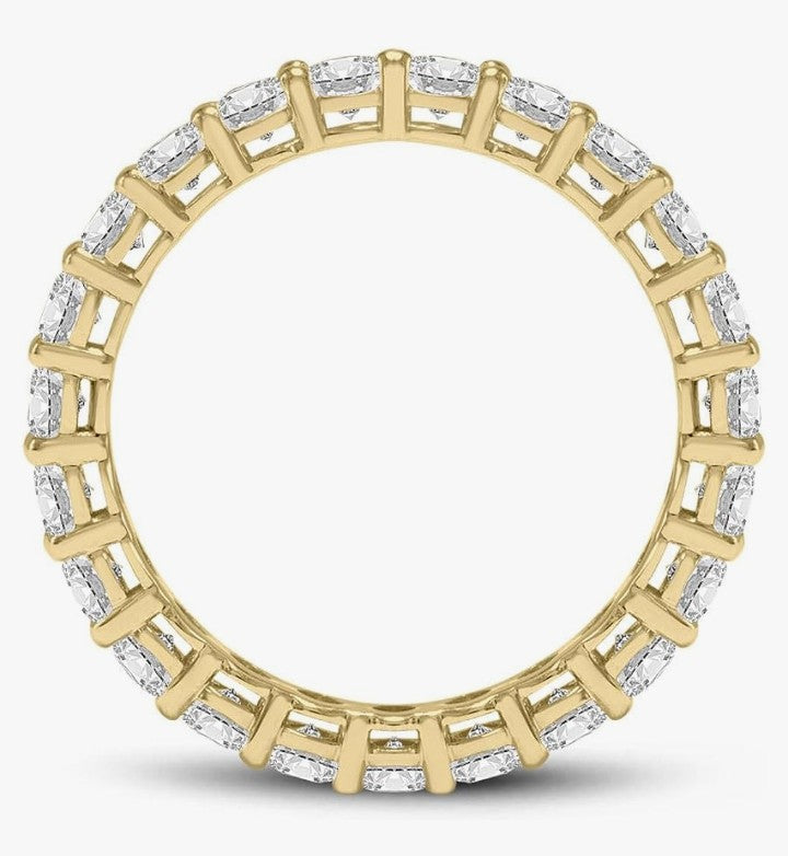COCOMONEY 14K Gold Oval Lab Grown Diamond Ladies Eternity Wedding Anniversary Stackable Ring Band From 2.40-13 CTW (Ring Size: 4.5-10)