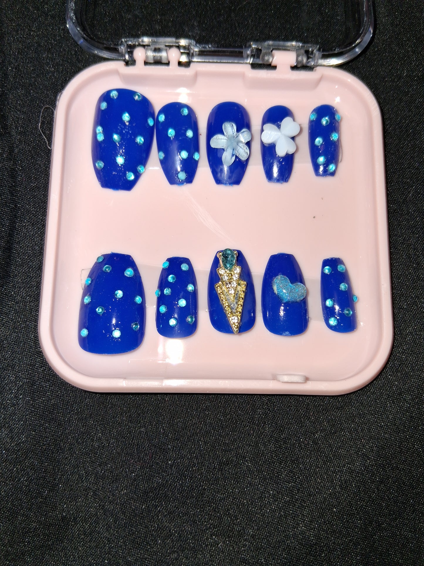 COCOMONEY NAILS CUSTOM 1 OF 1 GLUE ON PRESS ON COMES WITH FREE GIFTS #b59