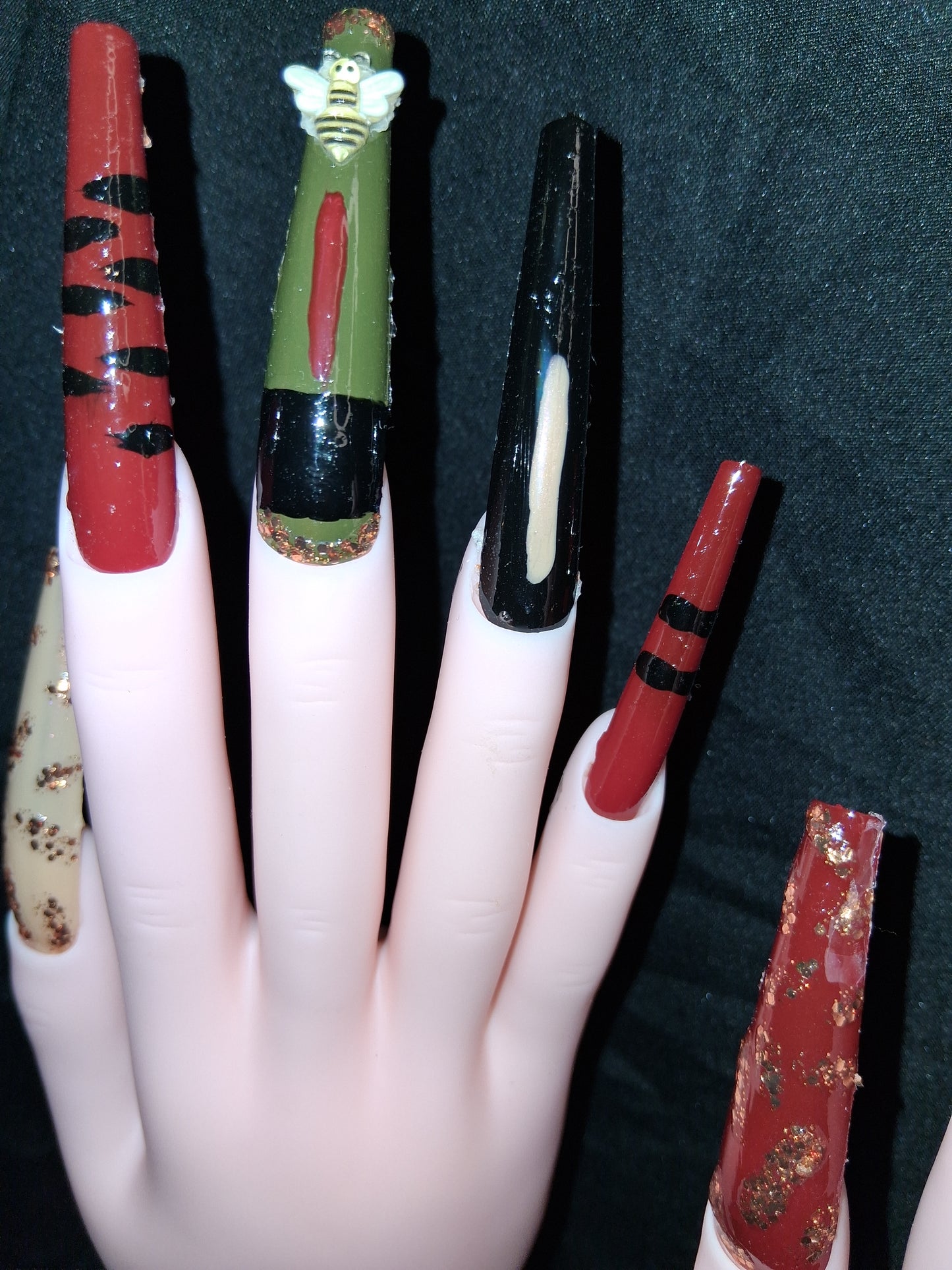 COCOMONEY NAILS CUSTOM 1 OF 1 GLUE ON PRESS ON COMES WITH FREE GIFTS #o50