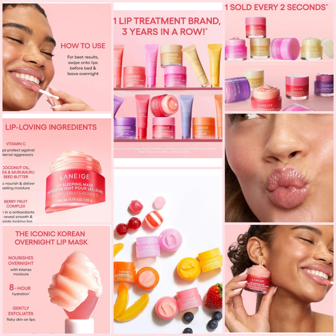 Lip Sleeping Mask: Nourish, Hydrate, Vitamin C, Murumuru & Shea Butter, Antioxidants, Flaky, Dry Lips
