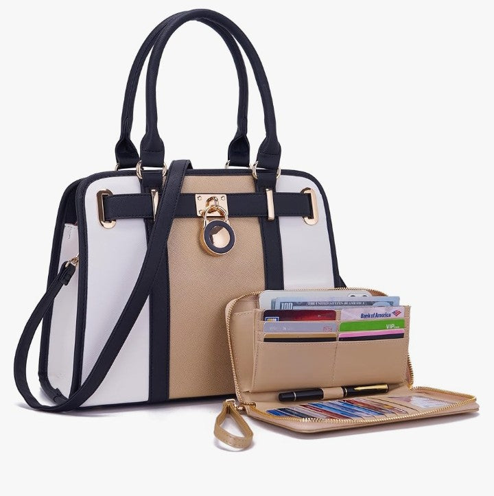 Handbags Sets For Women Shoulder Bags Top Handle Work Satchel Tote Purses Set With Matching Wallet 2pcs
