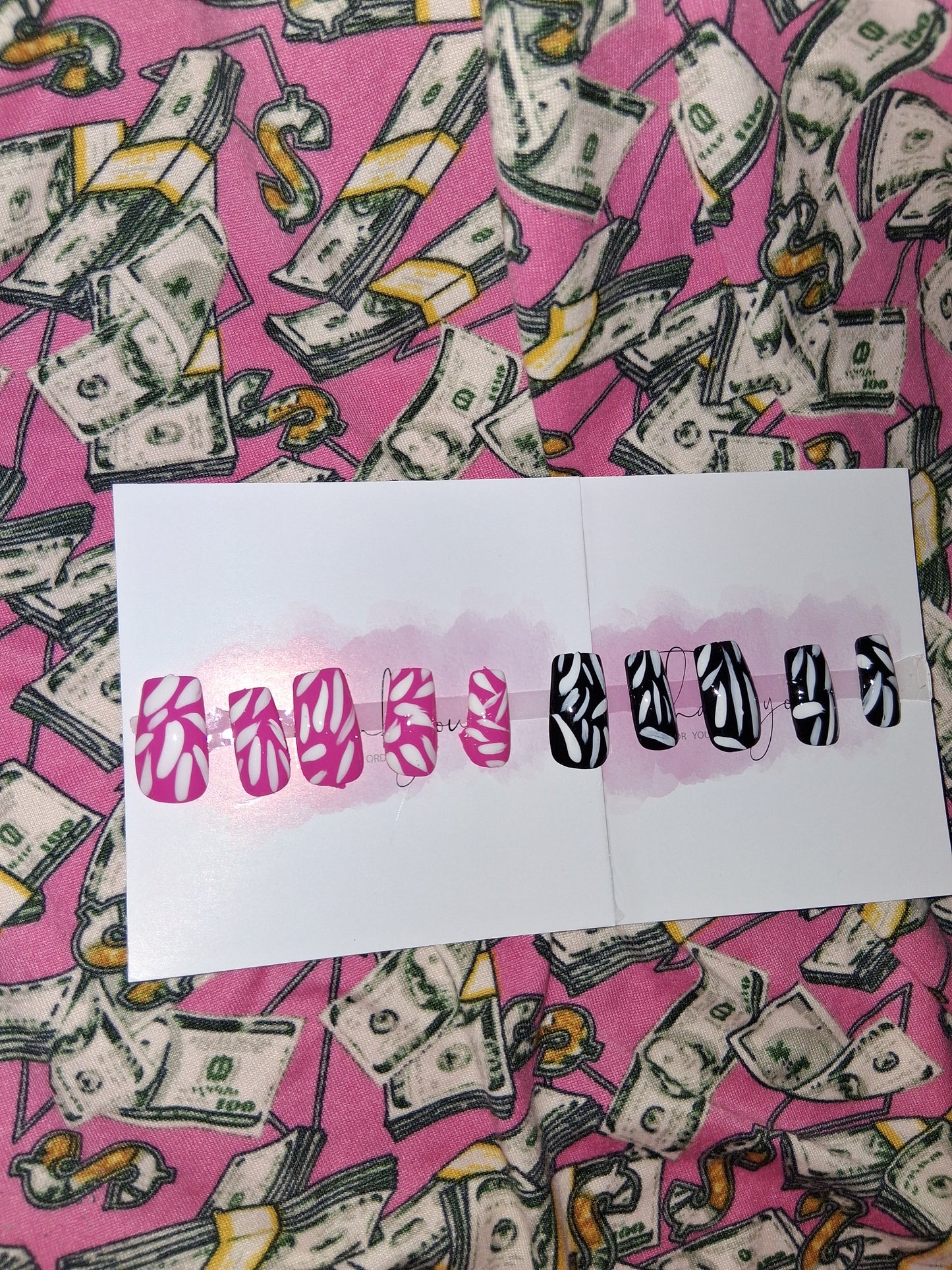 COCOMONEY NAILS CUSTOM 1 OF 1 GLUE ON PRESS ON COMES WITH FREE GIFTS #g20