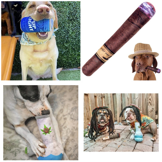 Puppy Chiefer 3000 - Funny Dog Toys - Plush Squeaky Weed for Medium, Small and Large - Cute Dog Gifts for Dog Birthday - Cool Stuffed Dog Toys