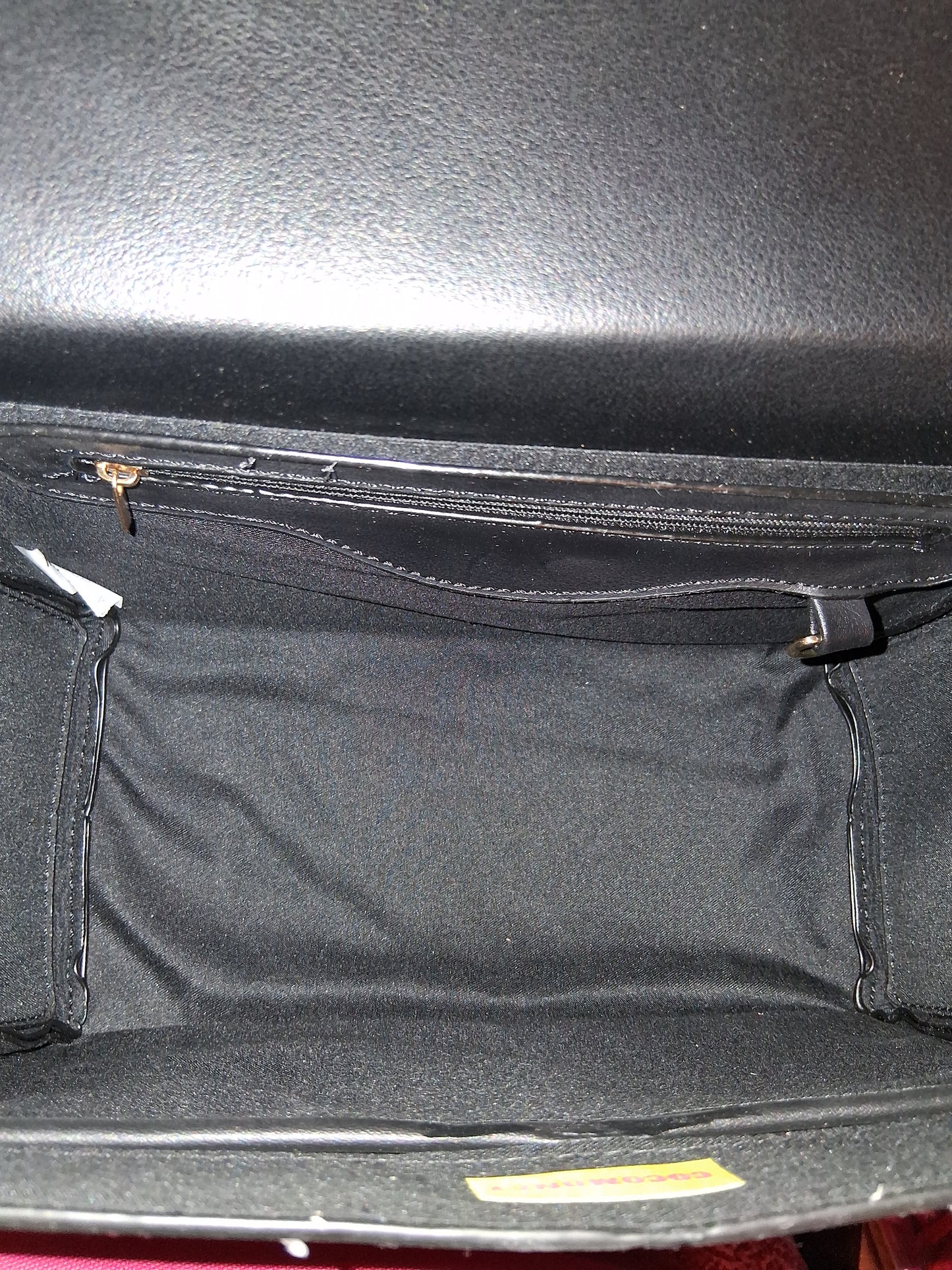 COCOMONEY HANDBAG BLACK WITH WALLET AND STRAP 10IN BY 8IN BY 5IN ONLY 2 of these pu