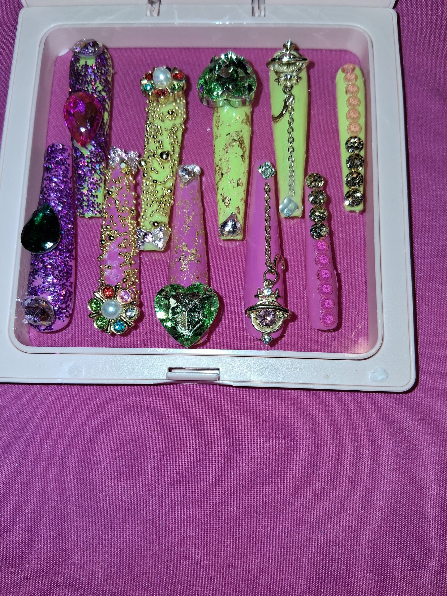 COCOMONEY NAILS CUSTOM 1 OF 1 GLUE ON PRESS ON COMES WITH FREE GIFTS #o37
