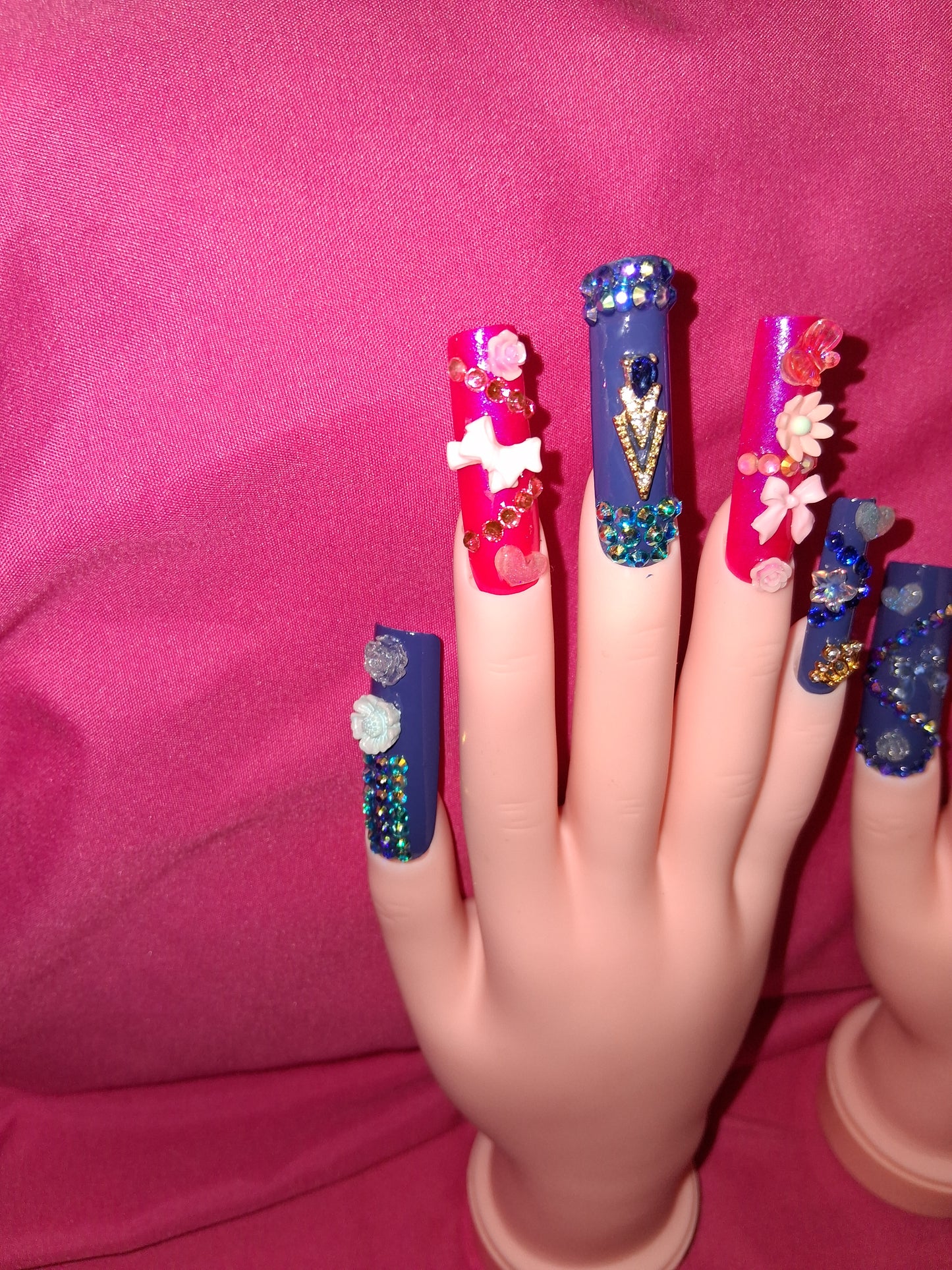 COCOMONEY NAILS CUSTOM 1 OF 1 GLUE ON PRESS ON COMES WITH FREE GIFTS #o16