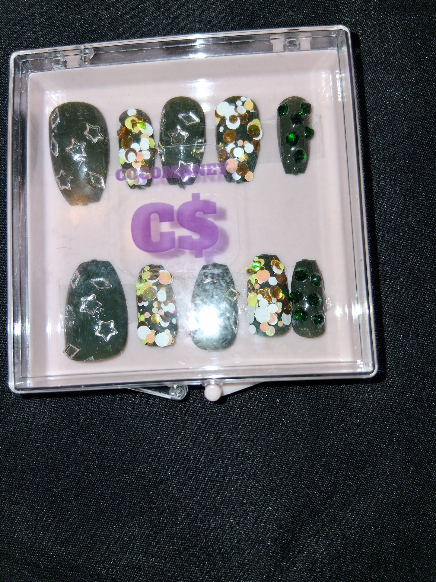 COCOMONEY NAILS CUSTOM 1 OF A KIND PIECES ACRYLIC COMES WITH FREE GIFTS