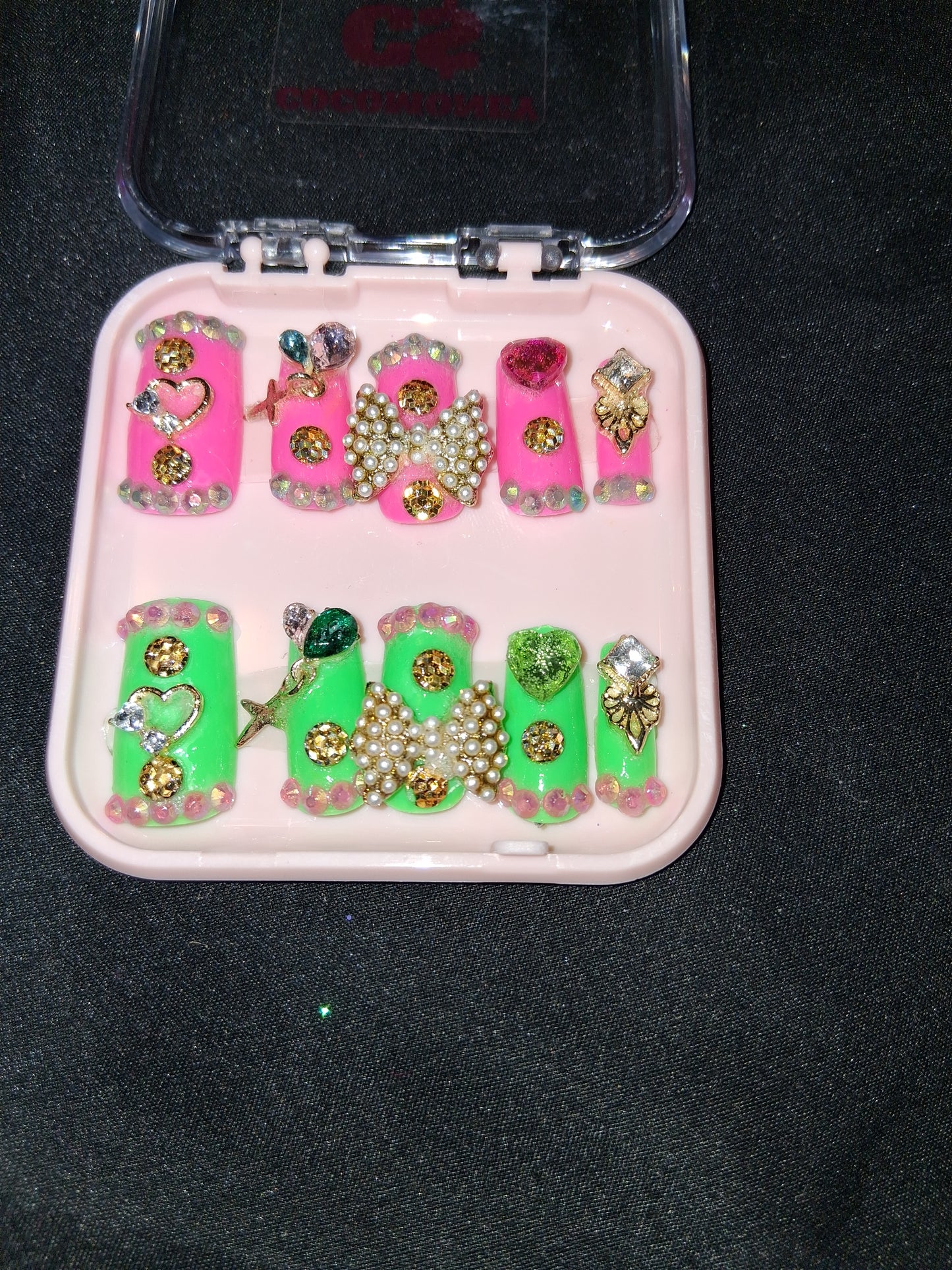 COCOMONEY NAILS CUSTOM 1 OF A KIND PIECES ACRYLIC COMES WITH FREE GIFTS