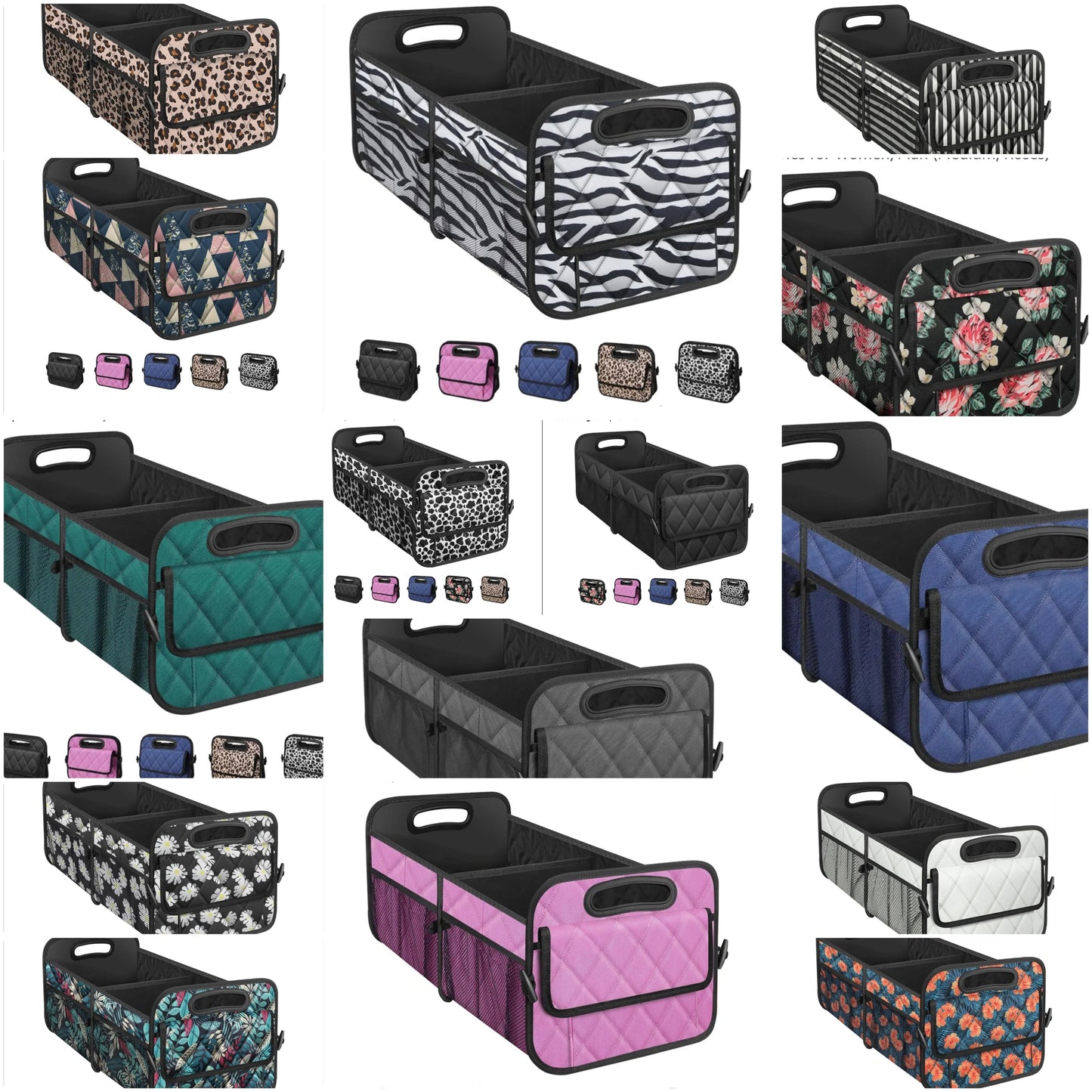 Collapsible Car Trunk Organizer with Reinforced Handles, Storage with 6 Pockets, Car Accessories for Women/Man car truck