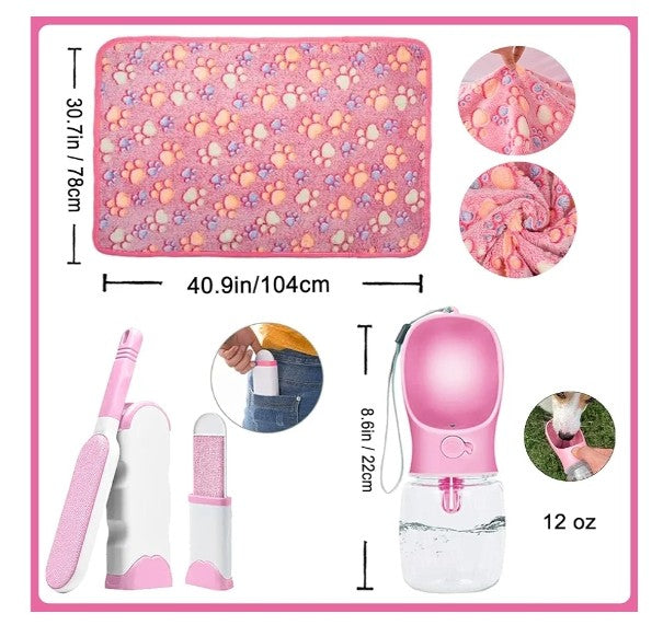 39-Piece Set of Puppy Essentials and Dog Stuff.Includes Dog Leash, Toys, Bowl, Brushes,and More.Perfect Welcome Home Present for Your New Puppies