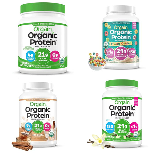 Organic Vegan Protein Powder, 21g Plant Protein, 6g Prebiotic Fiber, No Lactose Ingredients, No Added Sugar, Non-GMO, For Shakes & Smoothies, 2.03 lb (Packaging May Vary)