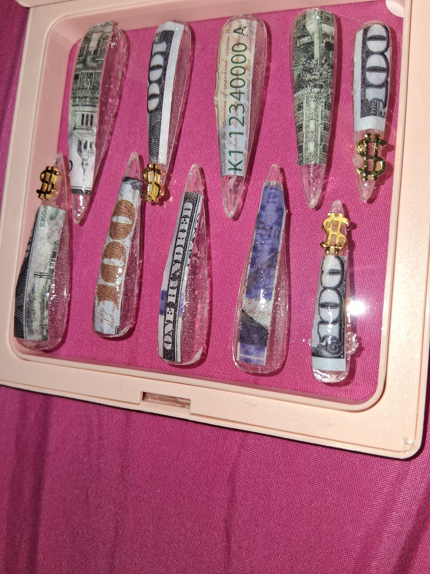 COCOMONEY NAILS CUSTOM 1 OF 1 GLUE ON PRESS ON COMES WITH FREE GIFTS #o29