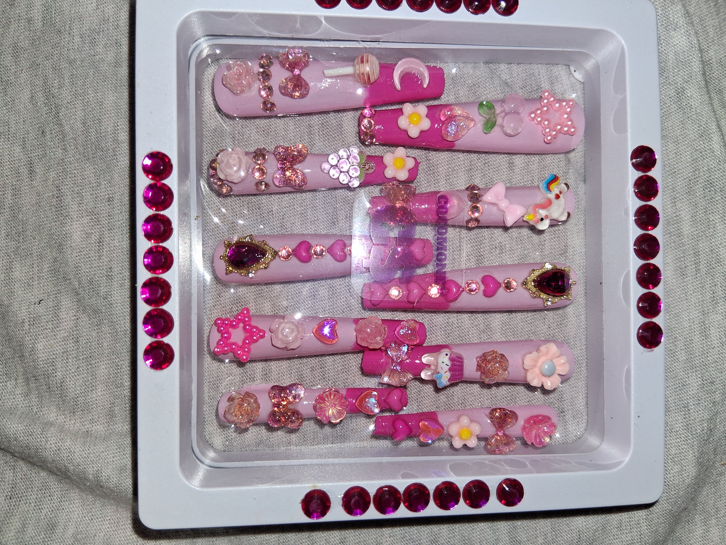 COCOMONEY NAILS CUSTOM 1 OF 1 GLUE ON PRESS ON COMES WITH FREE GIFTS #p60