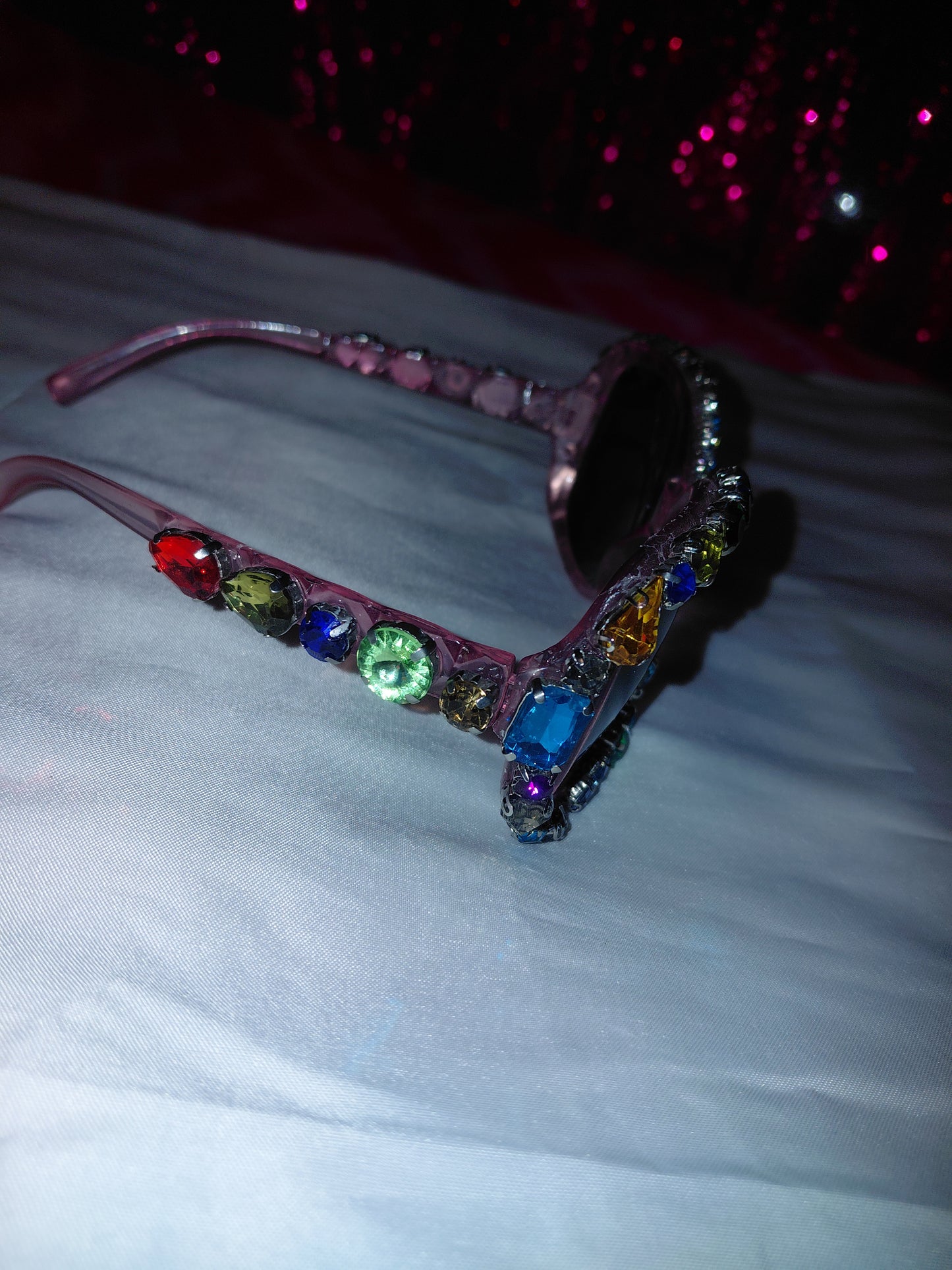 Cocomoney Glasses custom 1 of 1 pair sunglasses gemstones plastic materials uv COCOMONEY.STORE