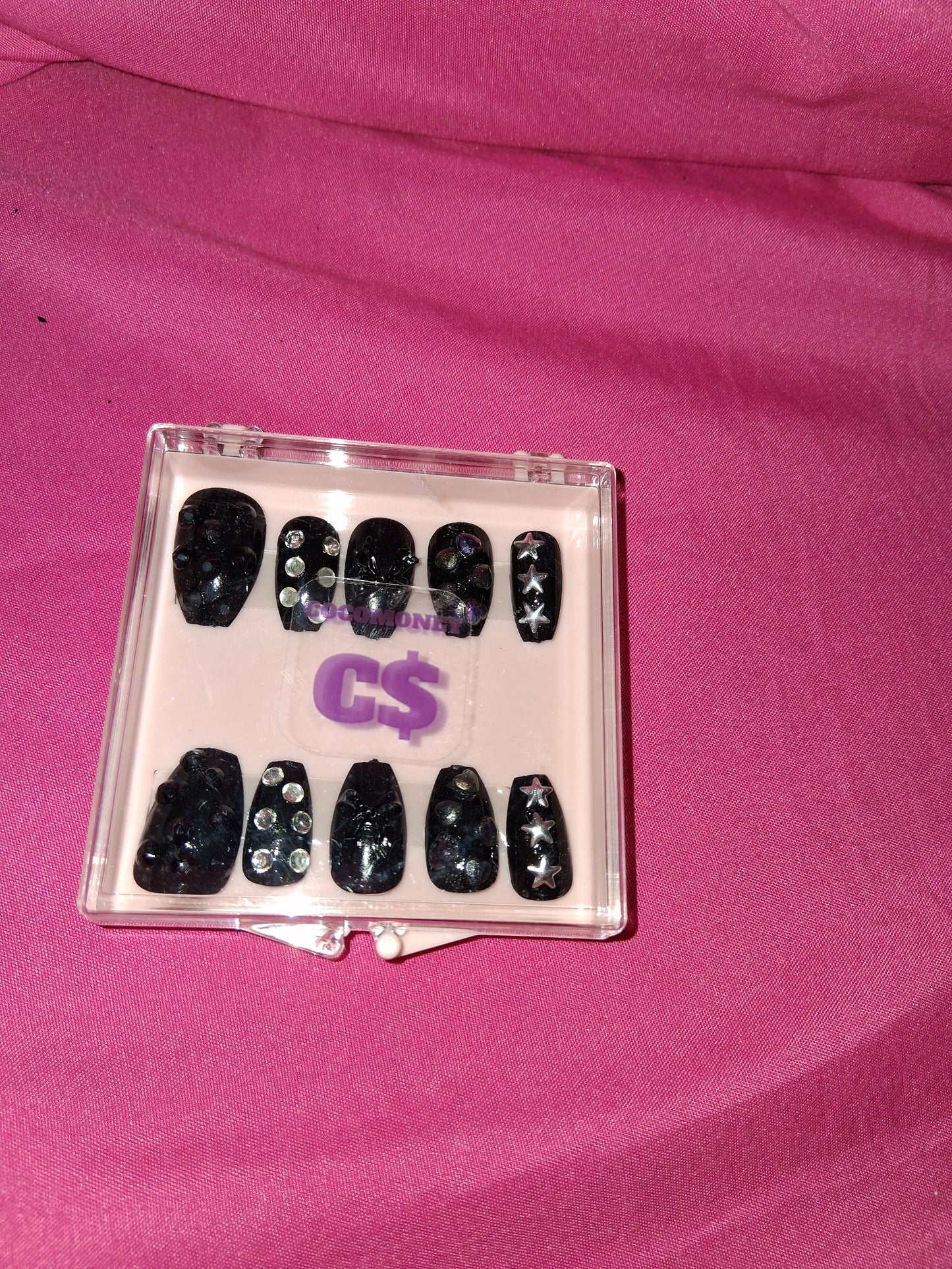COCOMONEY NAILS CUSTOM 1 OF 1 GLUE ON PRESS ON COMES WITH FREE GIFTS #b91