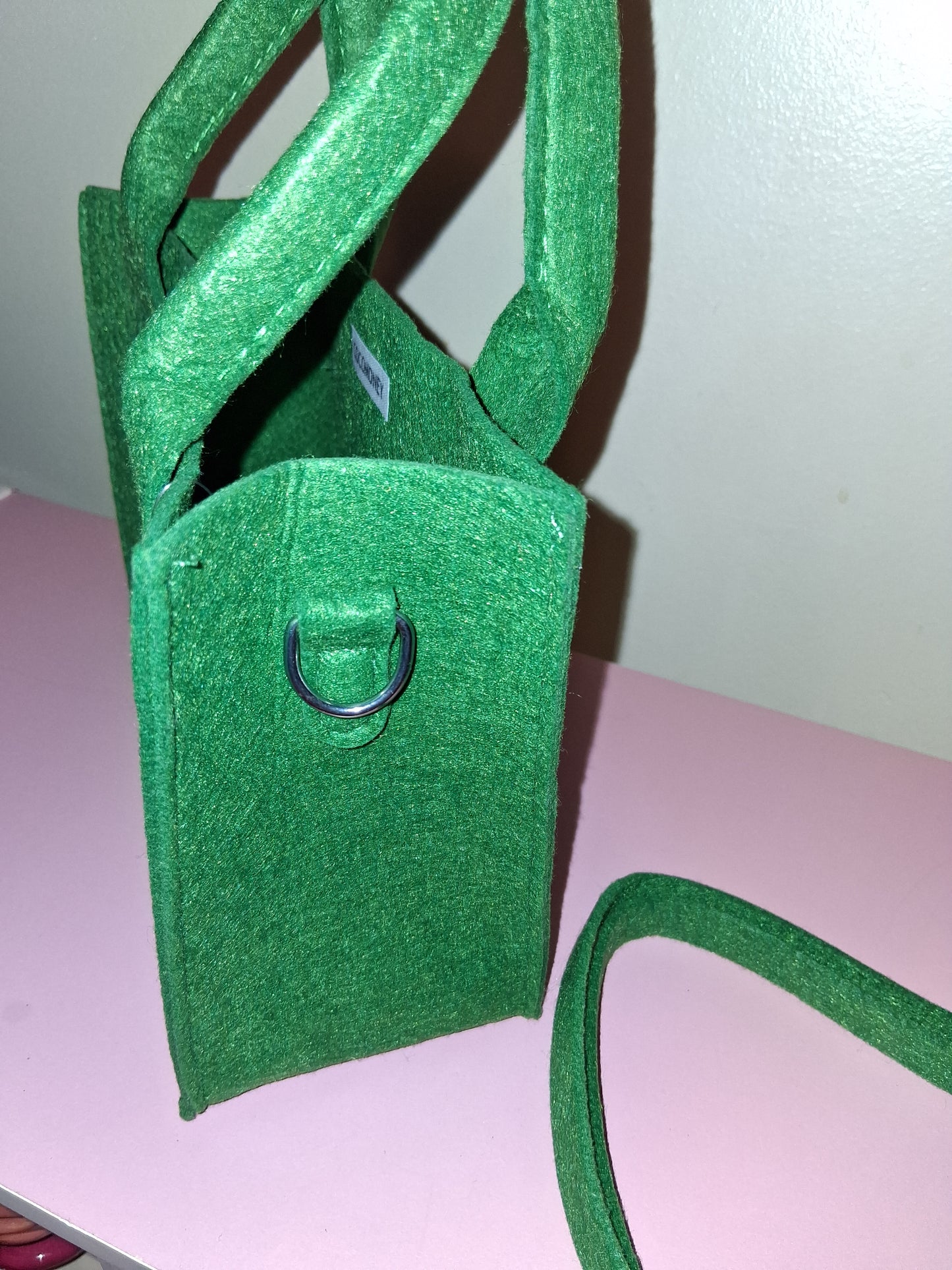 COCOMONEY MINI HANDBAG GREEN WOTH WALLET AND STRAP 8IN BY 6IN BY 3IN