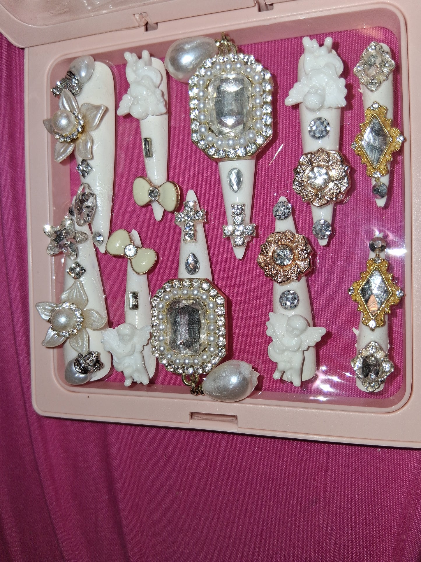 COCOMONEY NAILS CUSTOM 1 OF 1 GLUE ON PRESS ON COMES WITH FREE GIFTS #o28