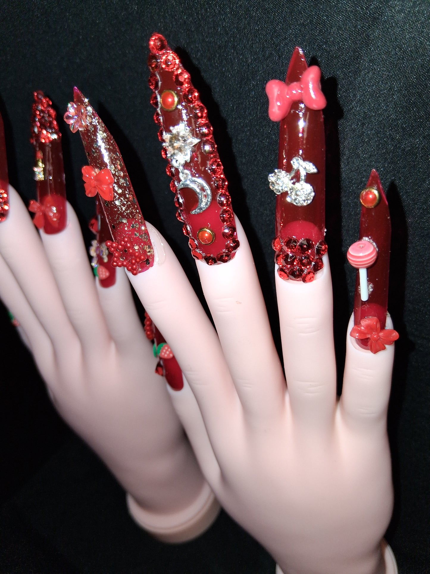 COCOMONEY NAILS CUSTOM 1 OF 1 GLUE ON PRESS ON COMES WITH FREE GIFTS #o91
