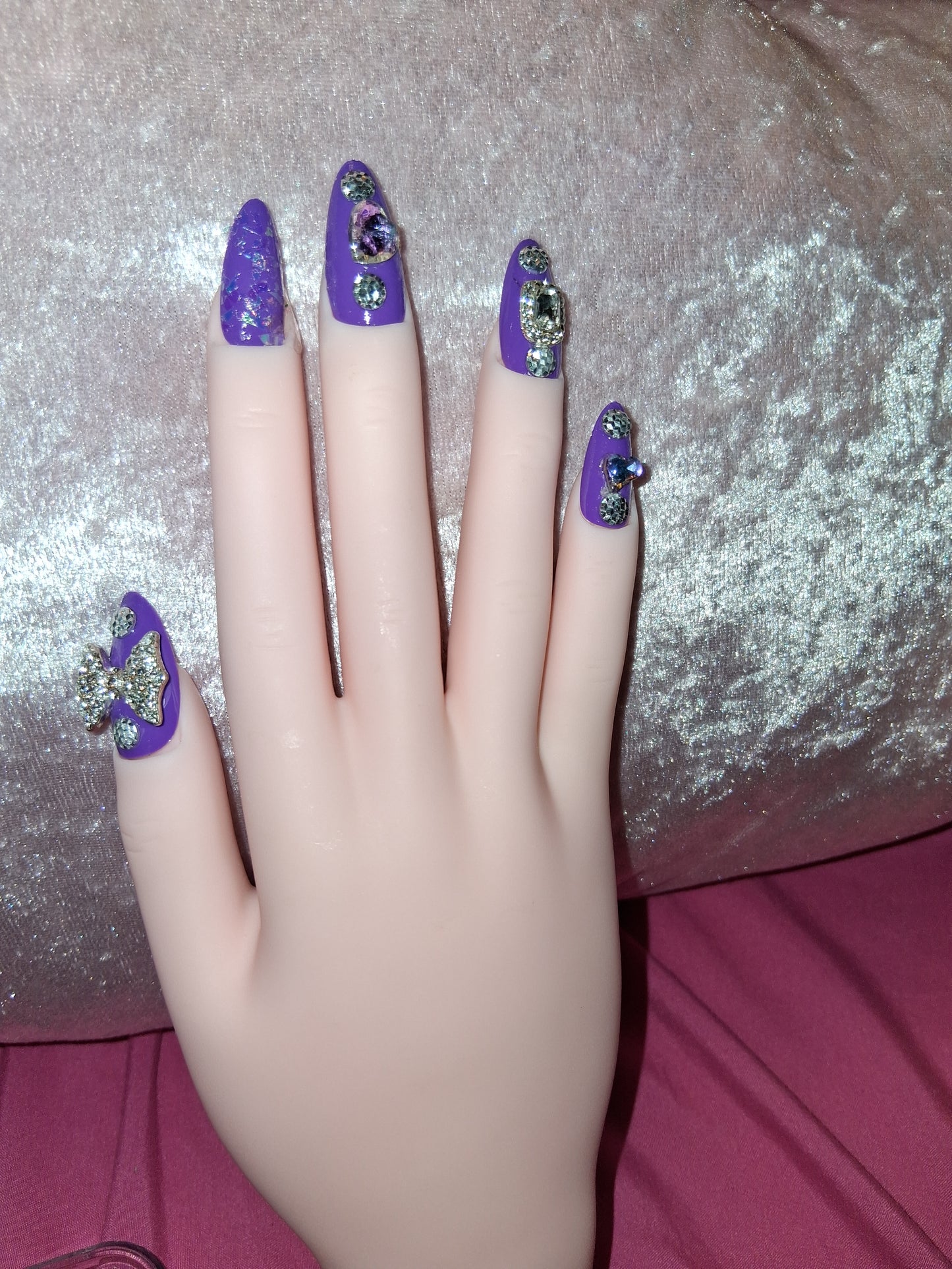 COCOMONEY NAILS CUSTOM 1 OF 1 GLUE ON PRESS ON COMES WITH FREE GIFTS #b76