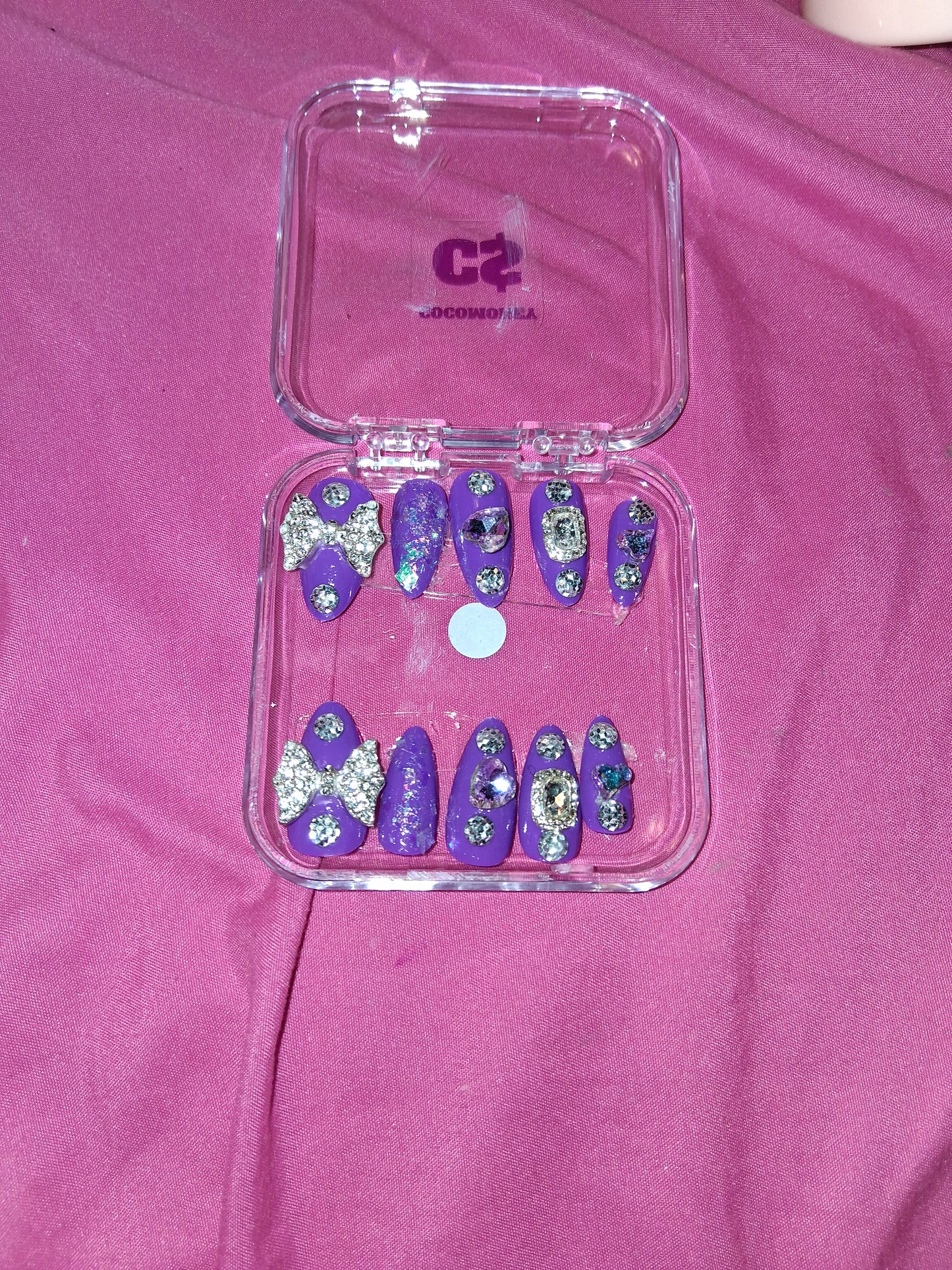 COCOMONEY NAILS CUSTOM 1 OF 1 GLUE ON PRESS ON COMES WITH FREE GIFTS #b76