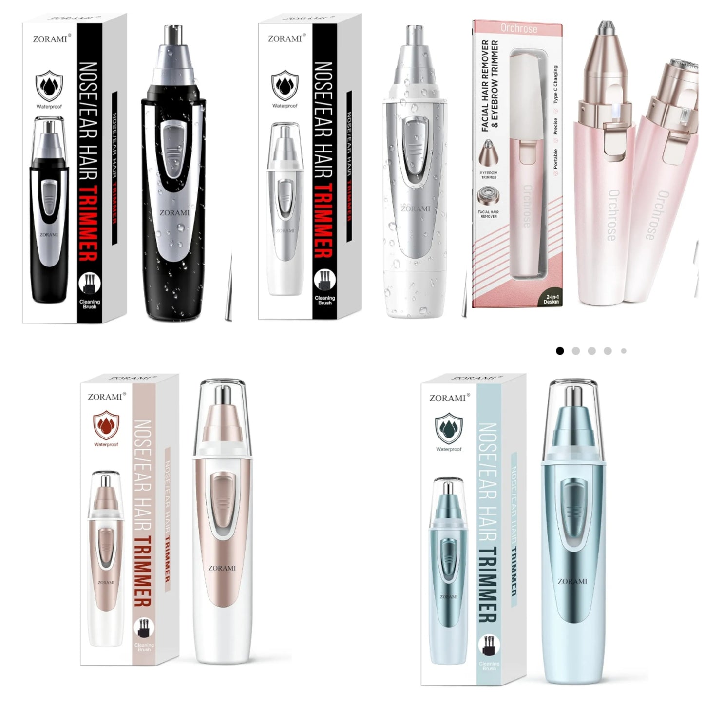 Ear and Nose Hair Trimmer Clipper - 2024 Professional Painless Eyebrow & Facial Hair Trimmer for Men Women,Battery-Operated Trimmer with IPX7 Waterproof,Dual Edge Blades for Easy Cleansing