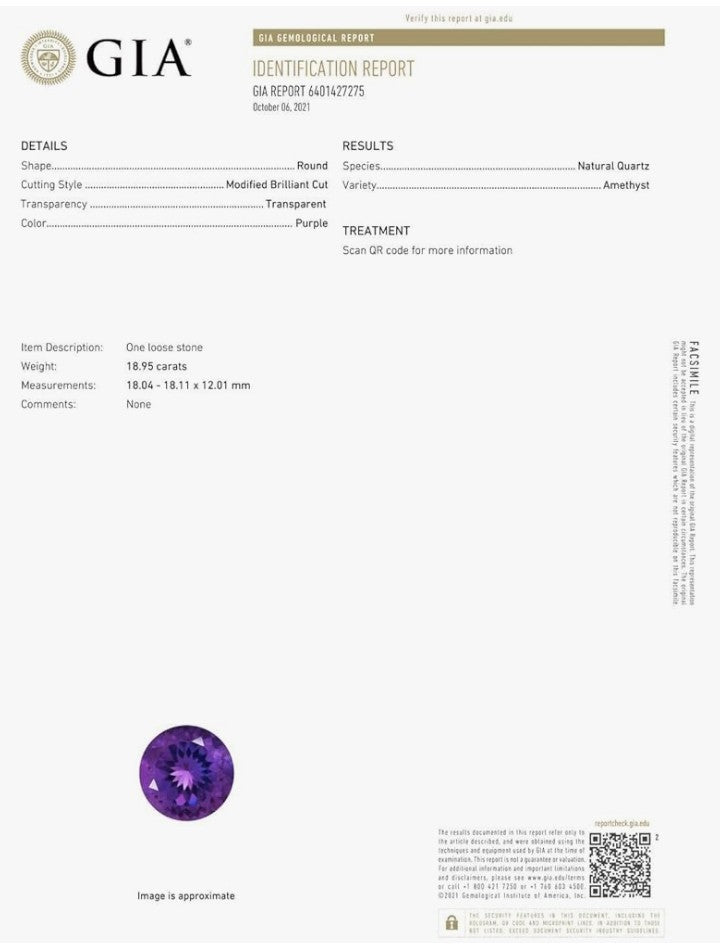 COCOMONEY Claw-Set GIA Certified Solitaire Round 2.36 ct Amethyst Split Shank Ring with Scrollwork in 14K Solid Gold/Platinum for Women Jewelry for Women