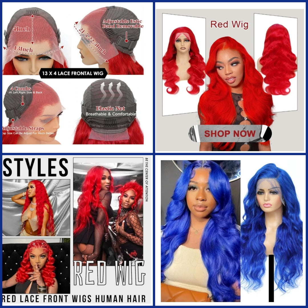 28-30 or 32 inch Human Hair Wig 200 Density 13x4 Body Wave HD Lace Front Wigs Human Hair Pre Plucked Red HD Lace Frontal Wig Colored Wigs Human Hair