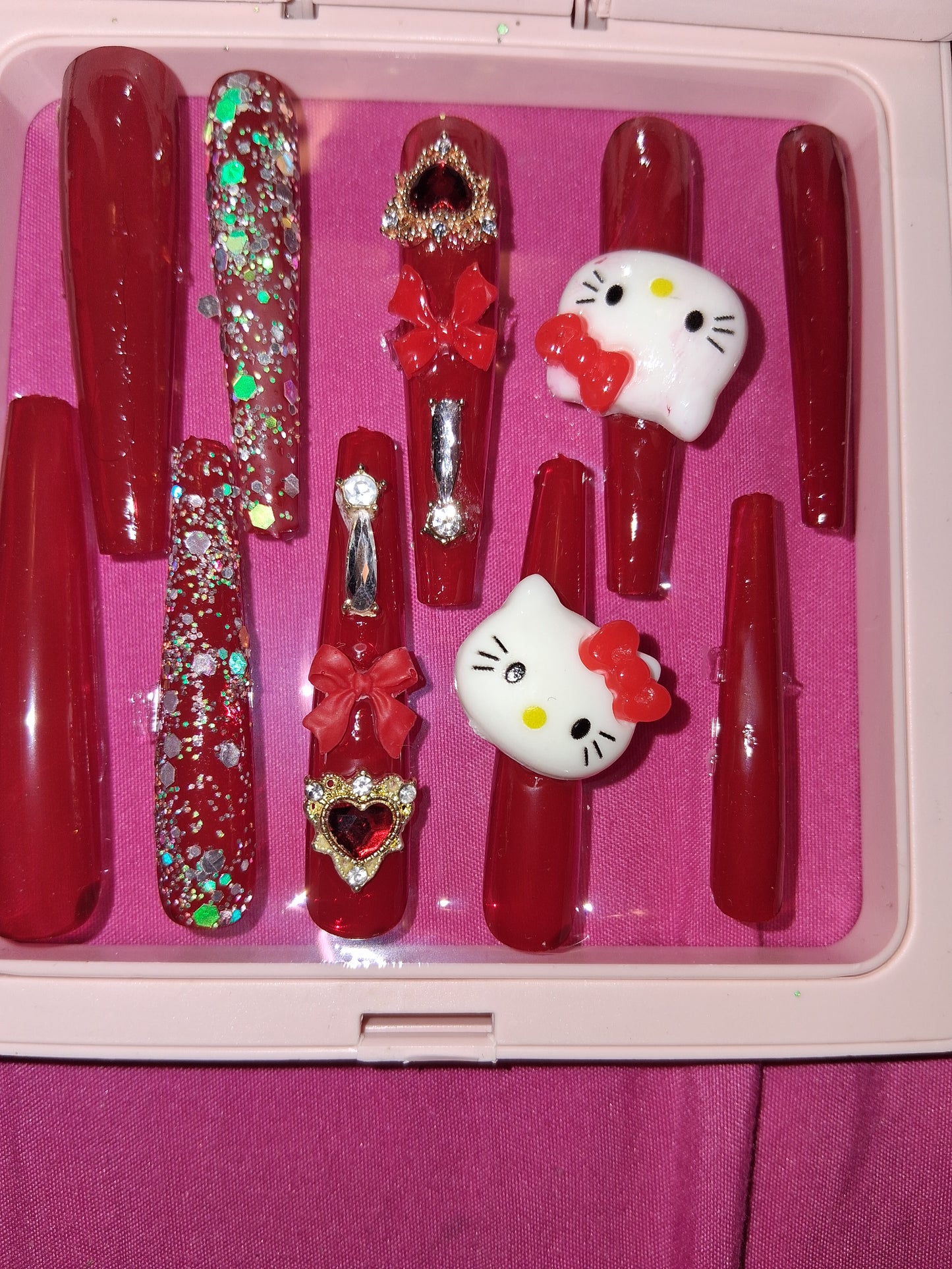 COCOMONEY NAILS CUSTOM 1 OF 1 GLUE ON PRESS ON COMES WITH FREE GIFTS #o34