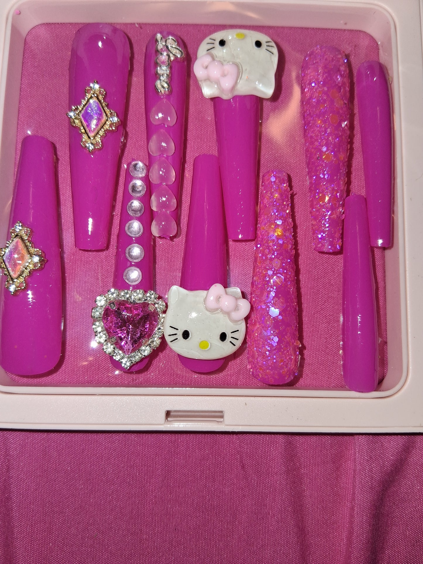 COCOMONEY NAILS CUSTOM 1 OF 1 GLUE ON PRESS ON COMES WITH FREE GIFTS #o47