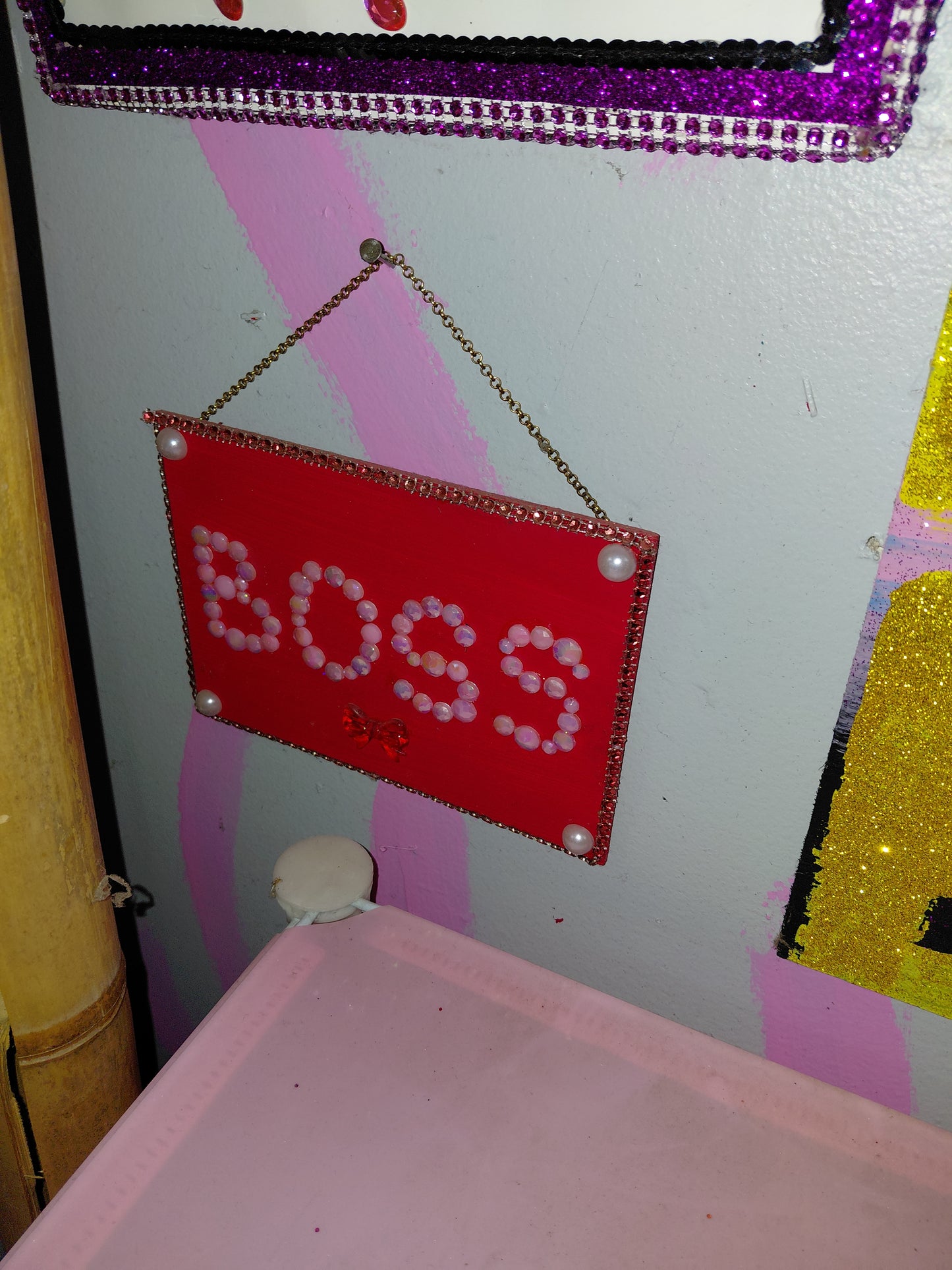 COCOMONEY ART Red Boss 1 OF 1 CUSTOM PIECE BY COCOMONEY painting on wood