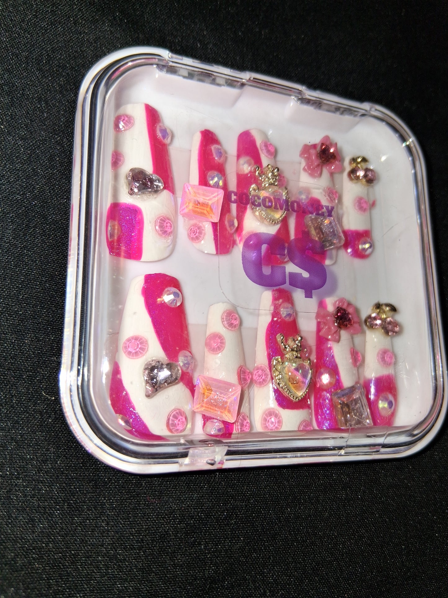COCOMONEY NAILS CUSTOM 1 OF A KIND PIECES ACRYLIC COMES WITH FREE GIFTS