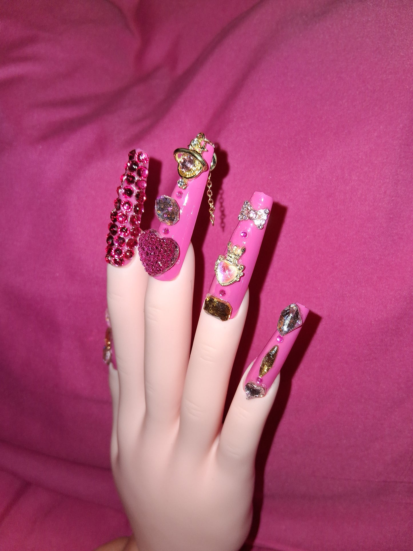 COCOMONEY NAILS CUSTOM 1 OF 1 GLUE ON PRESS ON COMES WITH FREE GIFTS #o96